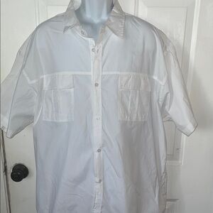 Men's Casual Short-Sleeve Button-Down Shirt — White